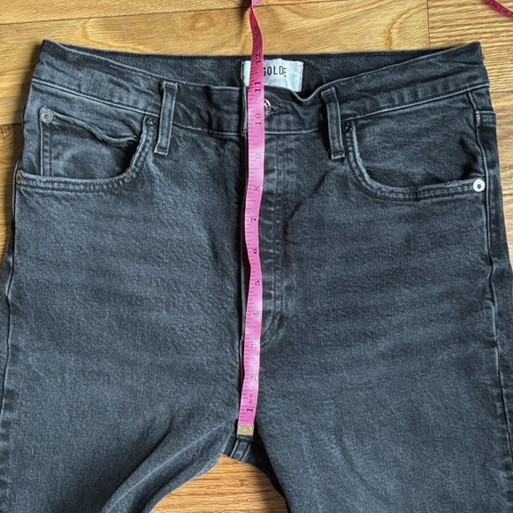 AGOLDE Women's High Rise Straight Jeans Black Wash Denim Size 28 A056-1286 - Picture 8 of 11